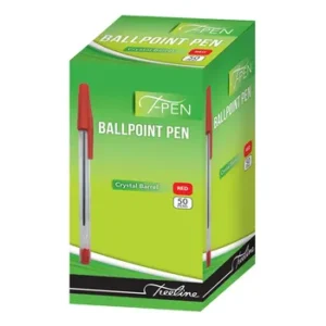 42-5002-03-Treeline T-Pen Crystal Barrel Ballpoint Pens Red Box 50 (1)