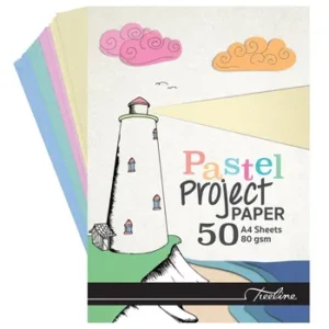 71-3280-32-Treeline A4 Pastel Paper Project Pad 80gsm Assorted 50s