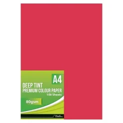 71-5000-03-Treeline A4 Deep Tint Project Paper 80gsm Red 100s