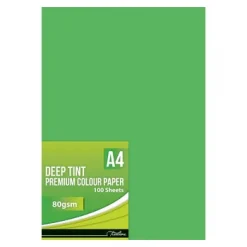 71-5000-04-Treeline A4 Deep Tint Project Paper 80gsm Parrot Green 100s