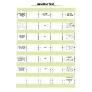 013011-Tidy Files Numeric Laser Labels 33mm Light Green
