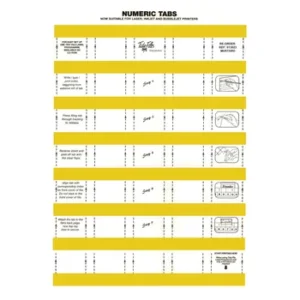 013023-Tidy Files Numeric Laser Labels 33mm Mustard