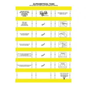 015001-PK5-Tidy Files Alphabetical Laser Labels 55mm Dark Yellow - Pack 5