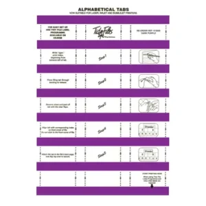 015005-PK5-Tidy Files Alphabetical Laser Labels 55mm Dark Purple - Pack 5
