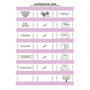 015012-PK5-Tidy Files Alphabetical Laser Labels 55mm Light Purple - Pack 5