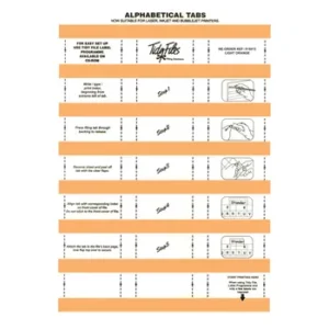 015013-PK5-Tidy Files Alphabetical Laser Labels 55mm Light Orange - Pack 5
