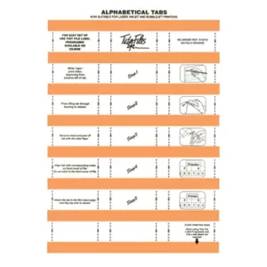 015019-PK5-Tidy Files Alphabetical Laser Labels 55mm Dayglo Orange - Pack 5
