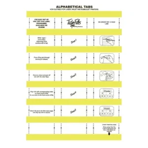 015020-PK5-Tidy Files Alphabetical Laser Labels 55mm Lime - Pack 5