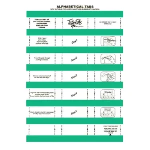 015021-PK5-Tidy Files Alphabetical Laser Labels 55mm Emerald - Pack 5