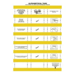 015023-PK5-Tidy Files Alphabetical Laser Labels 55mm Mustard - Pack 5