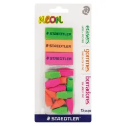 525FBK15A6 - Staedtler 15 Piece Eraser Set Neon Colours