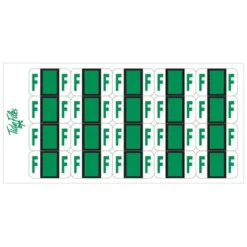 LAT-F-PK5-Tidy Files Lateral Alphabetical Label F Green - Pack 5