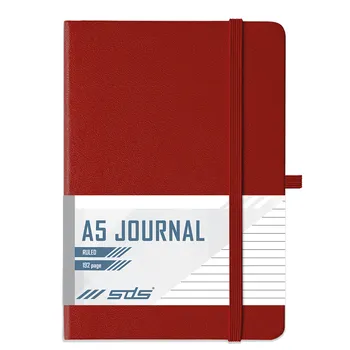 SDS A5 Journal Ruled 192 Page Solid Red