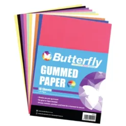 Butterfly Gummed Paper A4 Assorted 10 Sheets (2)