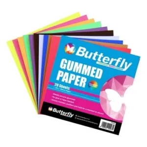 Butterfly Gummed Paper Squares 150 x 150mm Assorted 20 Sheets (2)