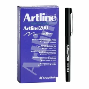 Artline EK200 Fineliner Writing Pen 0.4mm Black - Box 12