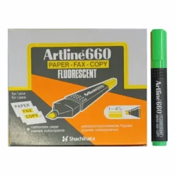 Artline EK660 Fluorescent Highlighter Chisel Tip 4.0mm Green - Box 12