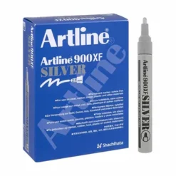 Artline SILVER EK900XF Medium Point Permanent Metallic Ink Marker 2.3mm Silver - Box 12-A