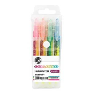 Collosso Slim Highlighters Dual Tip Assorted Wallet 4