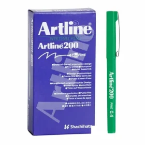 Artline EK200 Fineliner Writing Pen 0.4mm Green - Box 12
