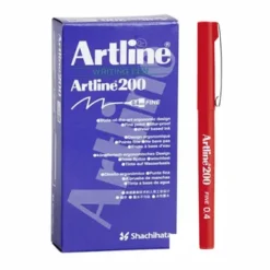 Artline EK200 Fineliner Writing Pen 0.4mm Red - Box 12