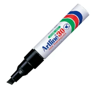 EK-30-BLACK-BOX-Artline EK30 Chisel Point Permanent Marker 2.5mm Black - Box 12