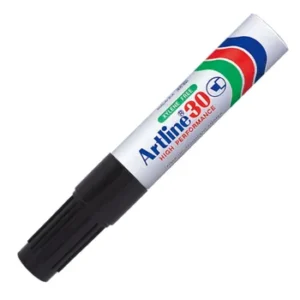 EK-30-BLACK-BOX-Artline EK30 Chisel Point Permanent Marker 2.5mm Black - Box 12-A