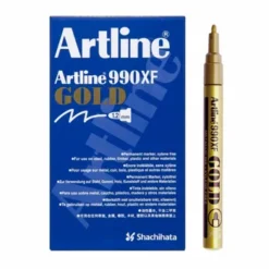 EK-990XF-GOLD-Artline EK990XF Fine Point Permanent Metallic Ink Marker 1.2mm Gold - Box 12-B