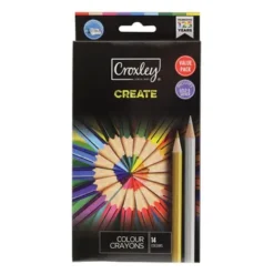 PCL800GS-Croxley Create Pencil Crayons With Gold and Silver 14 Colours (1)