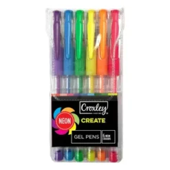 PEN9227-Croxley Create Gel Pens Neon Wallet 6