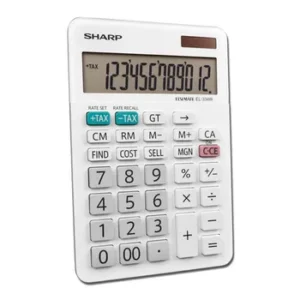 Sharp EL-334WB Mini Desk 12 Digit Calculator