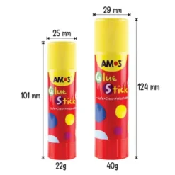 Amos Glue Stick 22g and 40g - Sizes and Dimensions