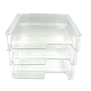 B9414-08 - Bantex Vision 3 Tier Sliding Letter Tray - Clear (1)