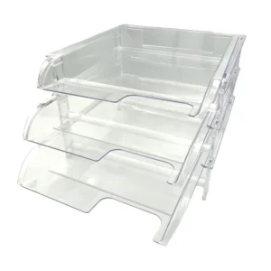 B9414-08 - Bantex Vision 3 Tier Sliding Letter Tray - Clear (2)