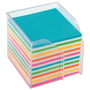 B9751-00-Bantex Full Memo Cube With 800 Sheets Rainbow Assorted