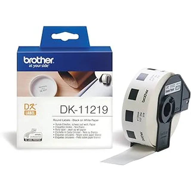 Brother DK-11219 Round Labels 12mm - White Roll 1200