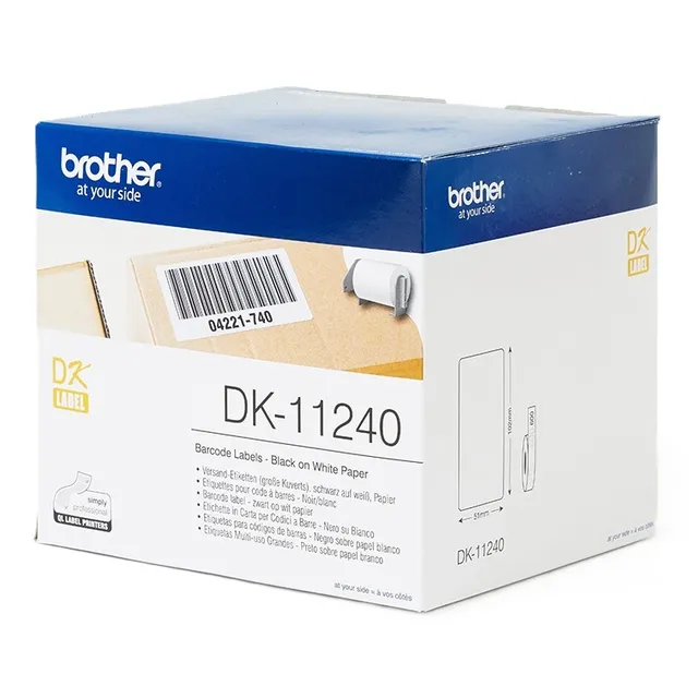 Brother DK-11240 Barcode Labels 102 x 51mm - White Roll 600