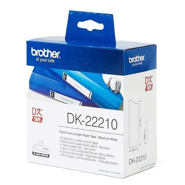 Brother DK-22210 Thermal Paper Tape 29mm x 30.48m - White Continuous Roll