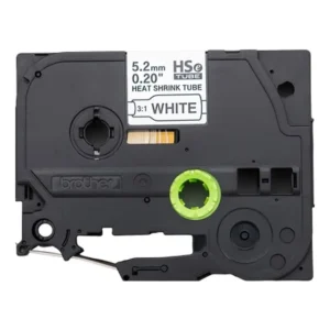 Brother HSe-211E Heat Shrink Tube Black on White 5.2mm-B