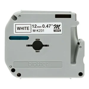 Brother M-K231B Non-Laminated Tape Black on White 12mm-D