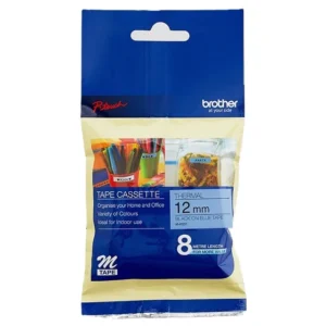 Brother M-K531B Non-Laminated Tape Black on Blue 12mm