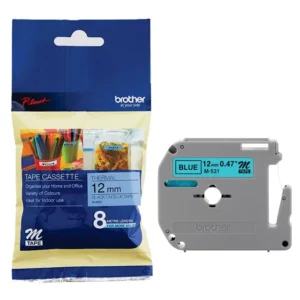 Brother M-K531B Non-Laminated Tape Black on Blue 12mm-A