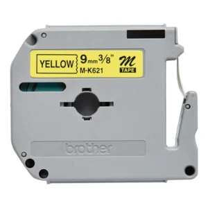 Brother M-K621B Non-Laminated Tape Black on Yellow 9mm-A