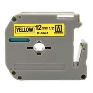 Brother M-K631B Non-Laminated Tape Black on Yellow 12mm-A