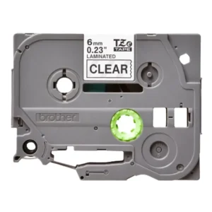 Brother TZe-111 Laminated Tape Black on Clear 6mm-A