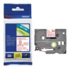 Brother TZe-242 Laminated Tape Red on White 18mm