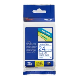 Brother TZe-253 Laminated Tape Blue on White 24mm