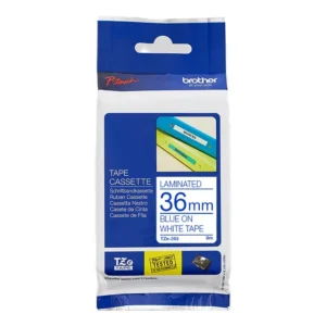 Brother TZe-263 Laminated Tape Blue on White 36mm