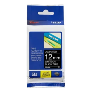 Brother TZe-335 Laminated Tape White on Black 12mm