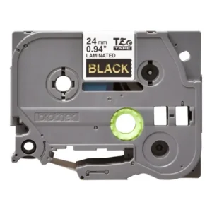 Brother TZe-354 Laminated Tape Gold on Black 24mm-A